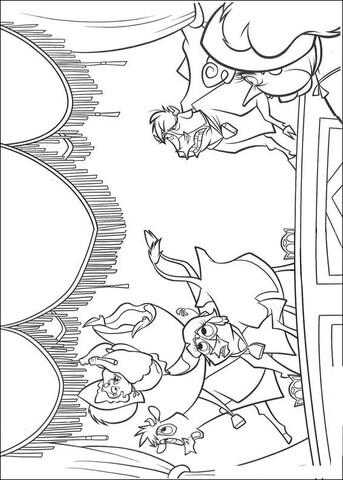 The Cows On The Theatre Stage  Coloring Page